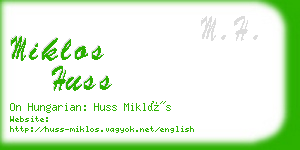 miklos huss business card